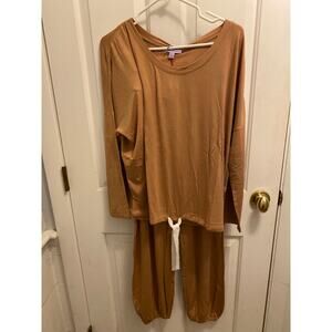 Brand New HB by Hale Bob Women's Large Brown Lounge Pajama Set Sleepwear